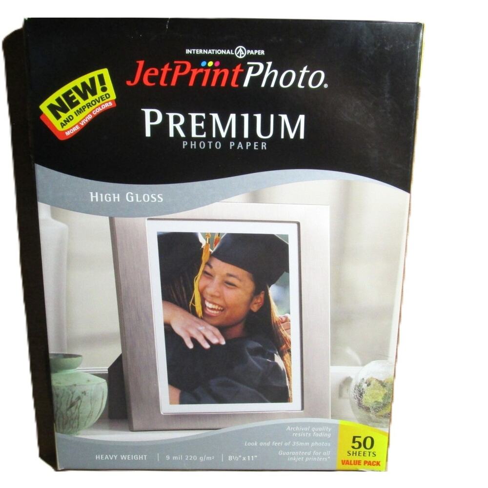 JetPrint Premium Photo Paper 35 Sheets 8.5x11 inches High Gloss Heavy Weight